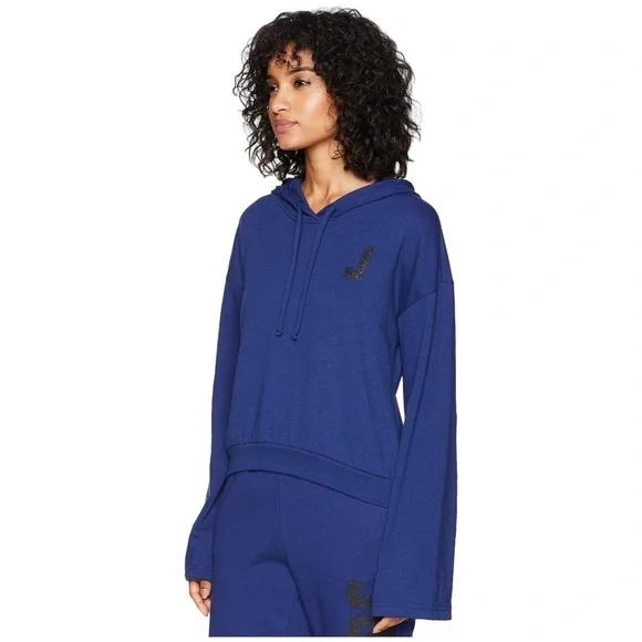Juicy Couture Blue Glitter French Terry Hoodie L - Picture 2 of 5